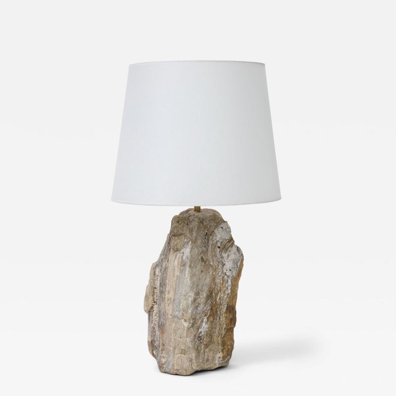 Lit Stones LitStones Grecian Marble Table Lamp with Custom Shade