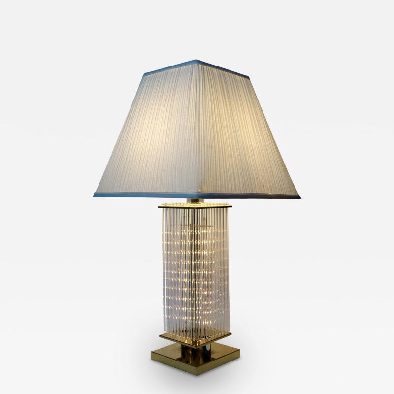 Liteline Glass Cane Table Lamp in the Style Gaetano Scolari circa 1970