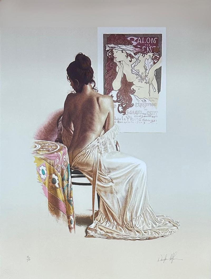 Lithograph Salon Des Cent by Artist Douglas Hoffman Signed 76 100