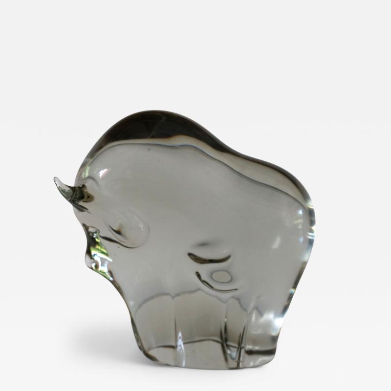 Livio Seguso Livio Seguso Murano Bull Glass Sculpture 1970