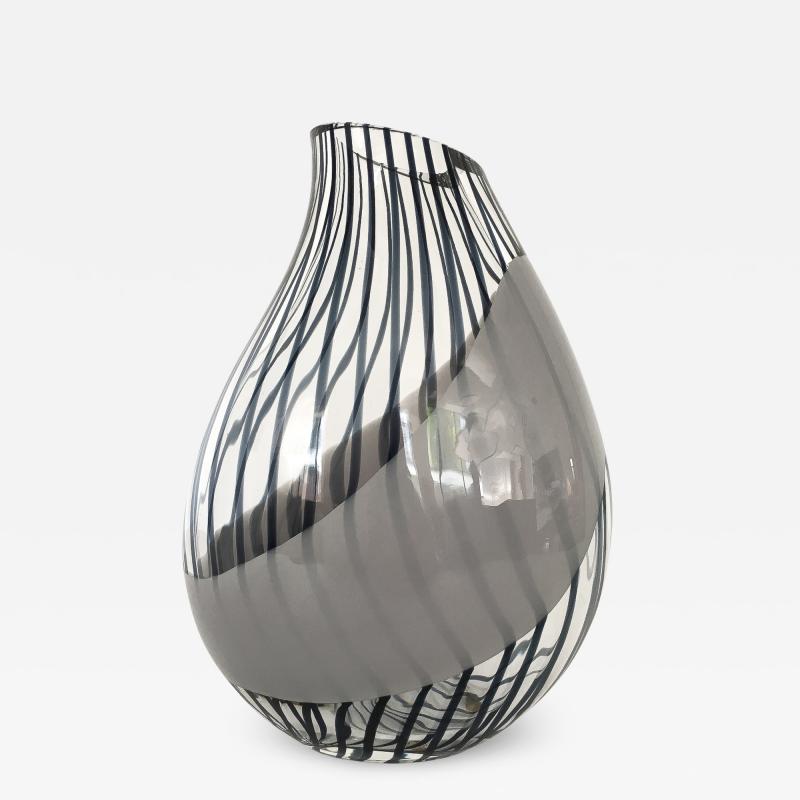 Livio Seguso Livio Seguso Striped Murano Art Glass Vase