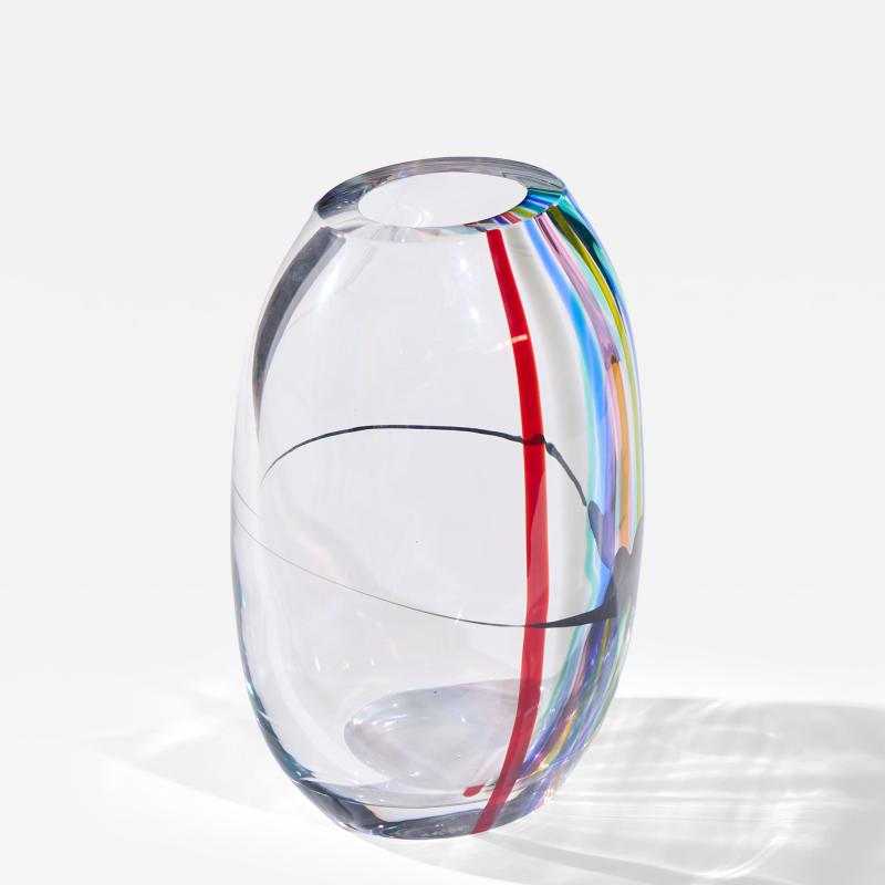 Livio Seguso Livio Seguso for Seguso AV Oggetti Italian Murano Glass Rainbow Vase