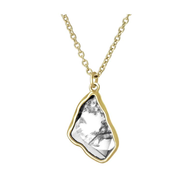 Lola Brooks Lola Brooks 0 97 carat Faceted Diamond Shard Yellow Gold Drop Necklace
