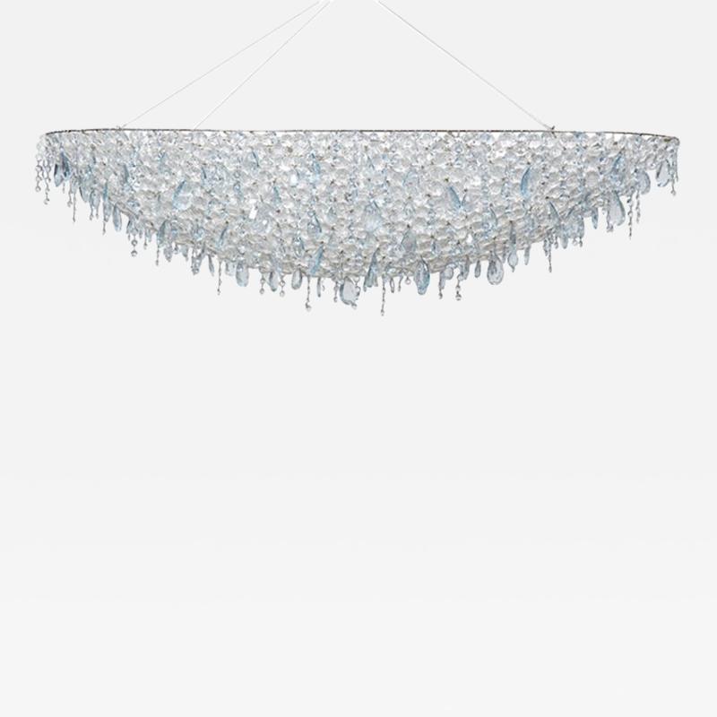 Lolli E Memmoli Italian Aquamarine Crystal Chandelier Ugolino Elliptic