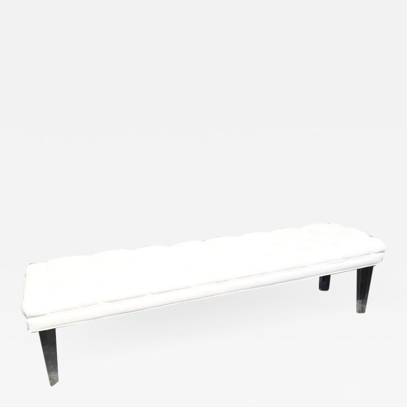 Long Custom Lucite Tufted King Size Bench