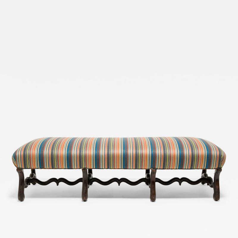 Long Upholstered Os de Mouton Bench