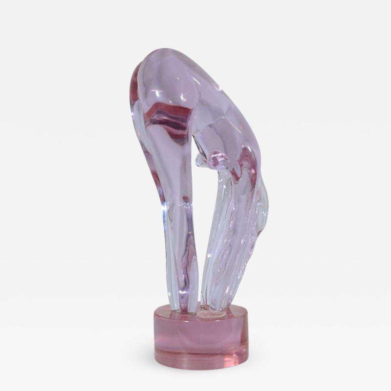 Loredano Rosin Loredano Rosin Bending Female Nude in Lavender Glass Signed