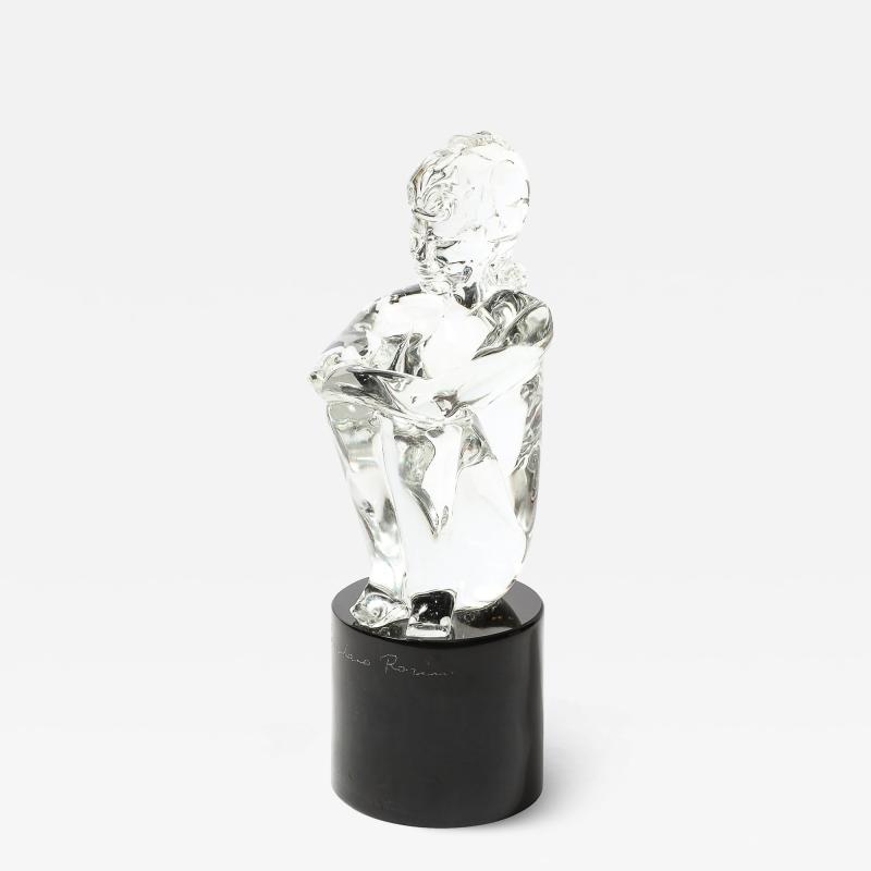 Lorenado Rosin Mid Century Hand Blown Murano Glass Figural Sculpture signed Lorenado Rosin