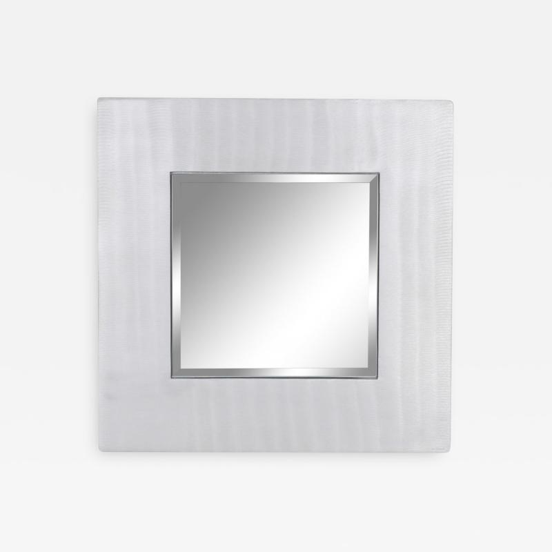 Lorenzo Burchiellaro Cast aluminum square mirror by Lorenzo Burchiellaro 1970s