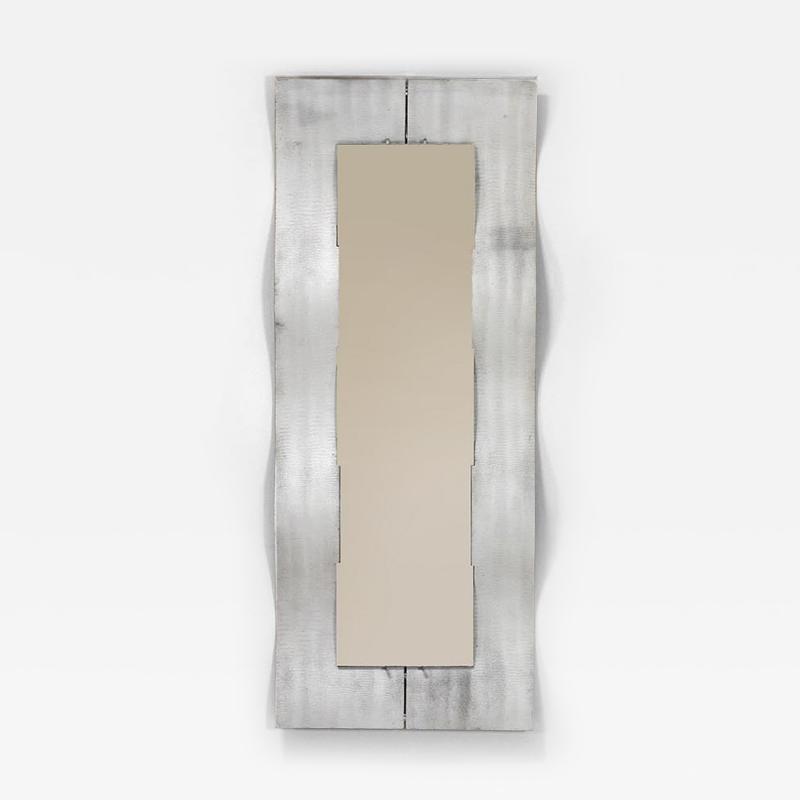 Lorenzo Burchiellaro Wave Mirror in Chiseled Aluminum by Lorenzo Burchiellaro Italy ca 1975