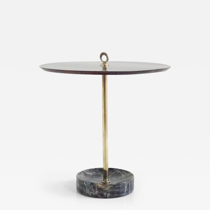 Lorenzo Ciompi round gueridon side table brass marble and walnut C6 Lorenzo Ciompi 2025