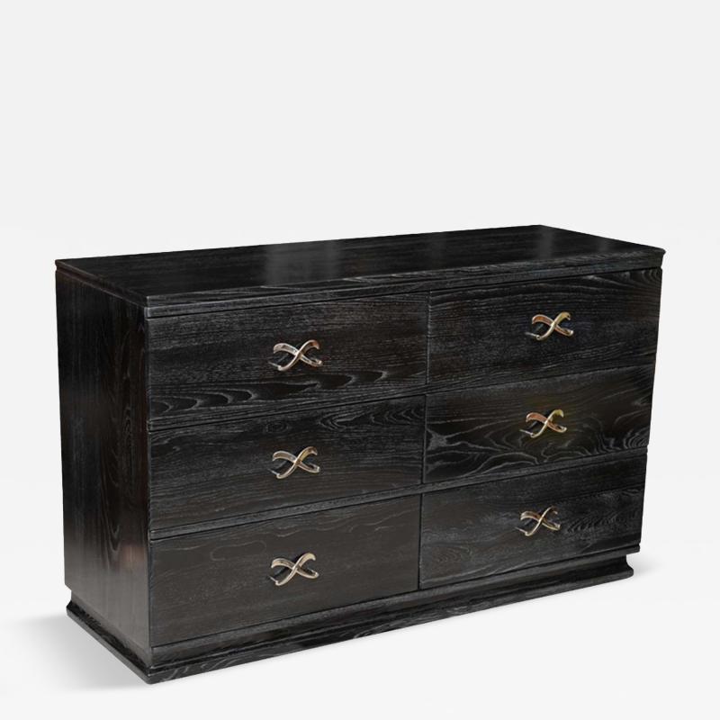 Lorin Jackson Cerused and Ebonized Six Drawer Chest by Lorin Jackson for Grosfield House