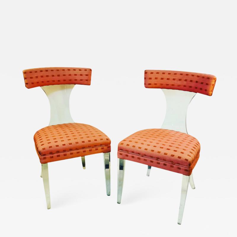 Lorin Jackson RARE PAIR OF GLAMOROUS LUCITE CHAIRS BY LORIN JACKSON FOR GROSFELD HOUSE