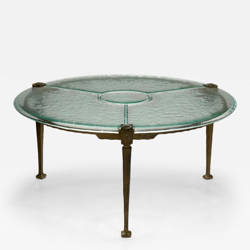 Lothar Klute Round Glass Coffee Table by Lothar Klute Germany 1980s