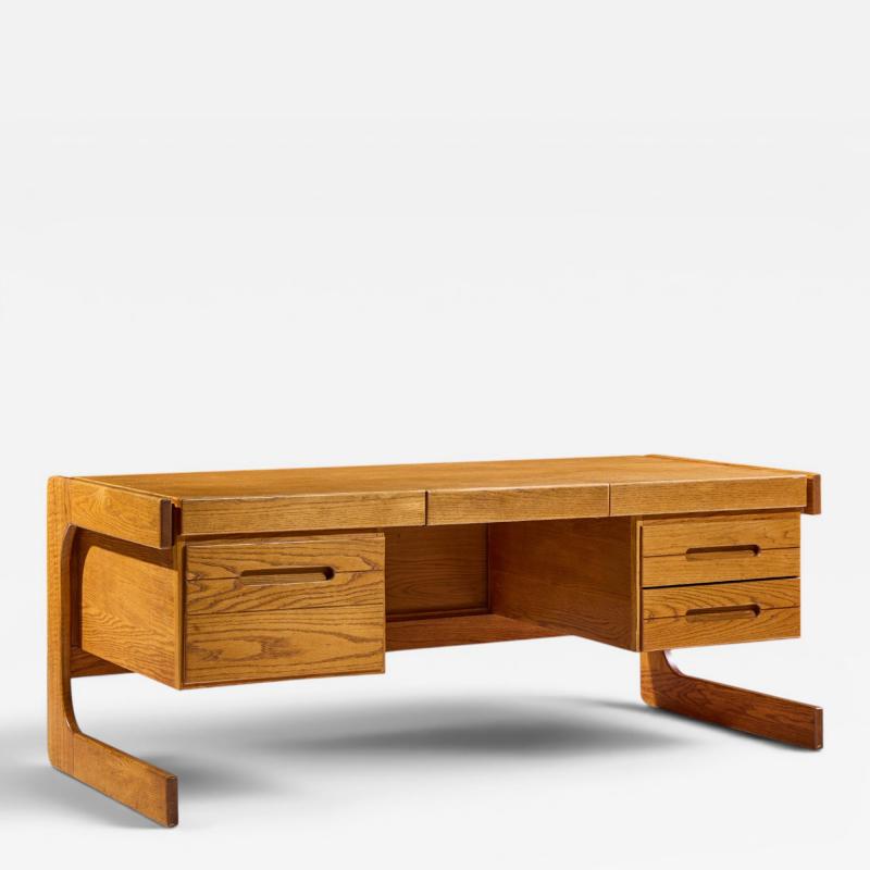 Lou Hodges Lou Hodges Mid Century Oak Cantilever Executive Desk