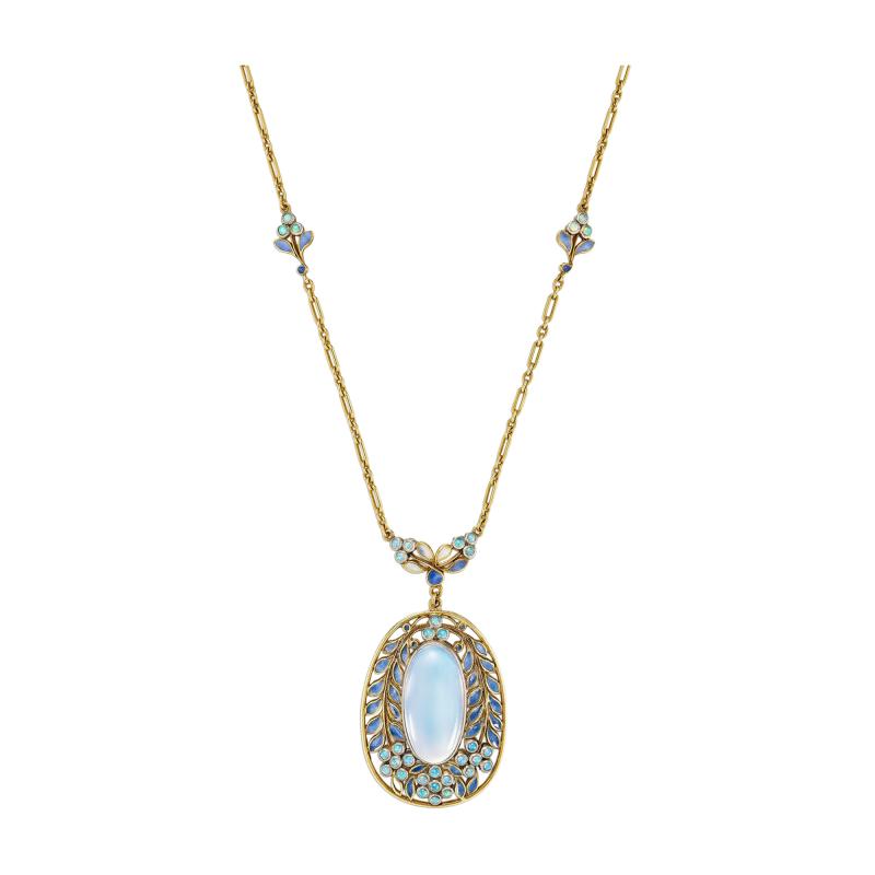 Louis Comfort Tiffany Louis Comfort Tiffany for Tiffany Co Moonstone Necklace