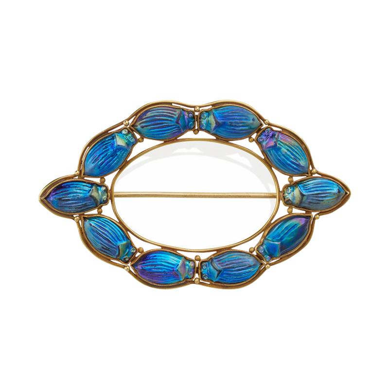 Louis Comfort Tiffany Louis Tiffany at Tiffany Co Favrile Glass Scarab Brooch