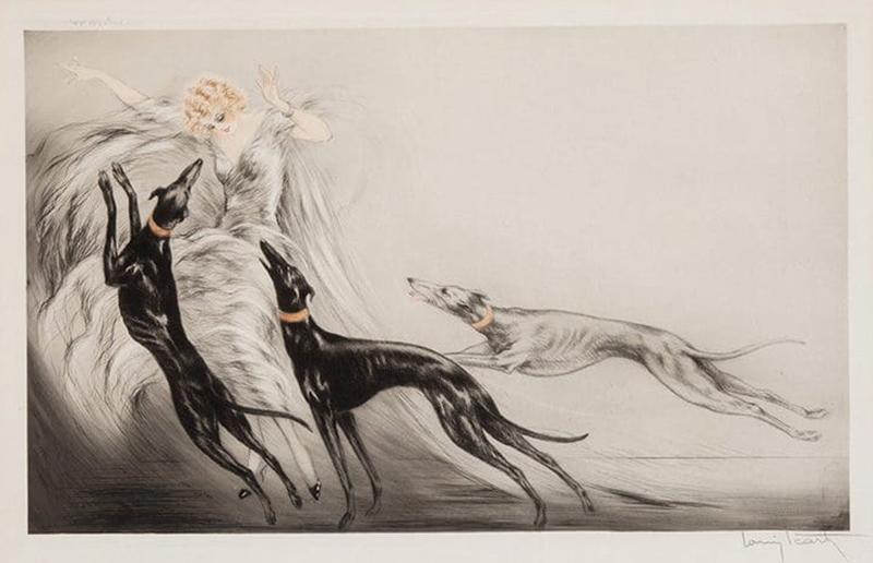 Louis Icart 1929 Louis Icart Etching COURSING II 