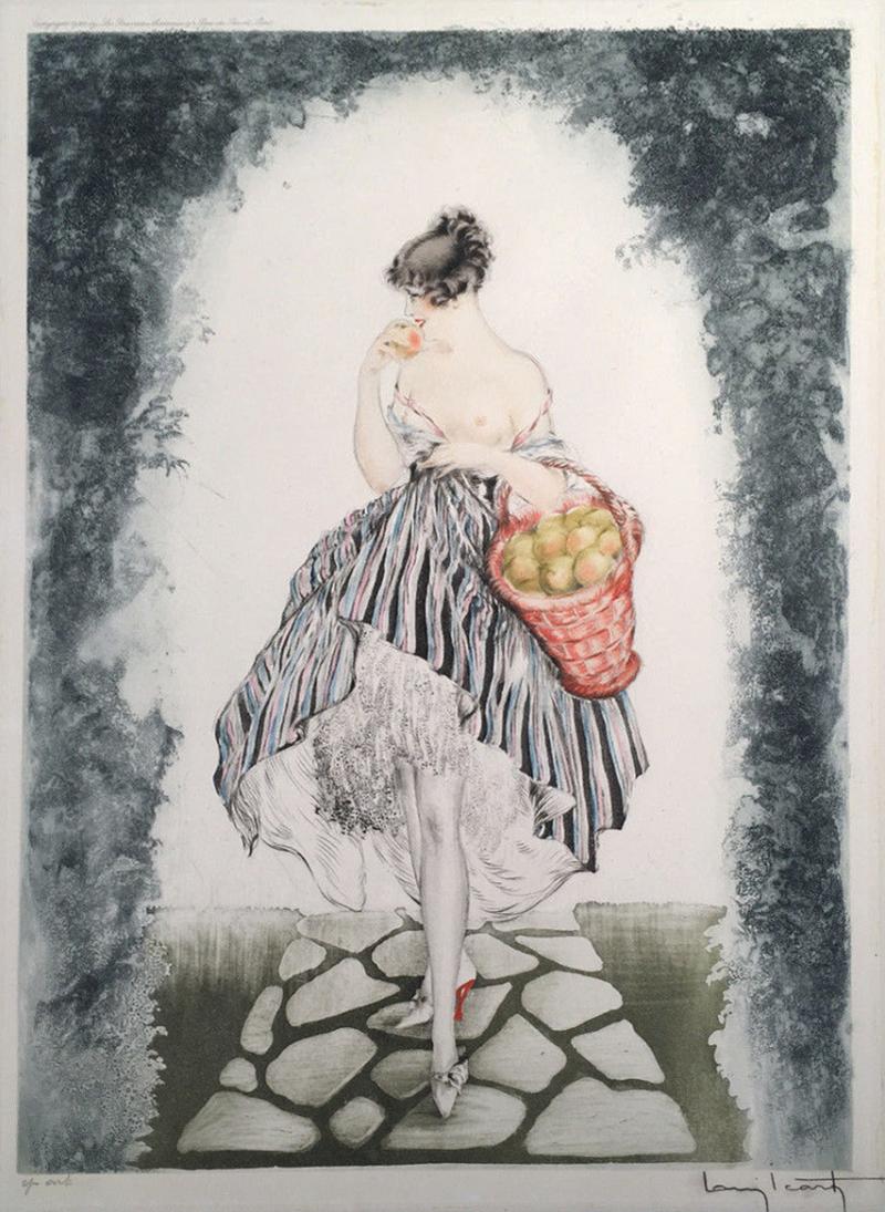 Louis Icart Louis Icart Basket of Apples
