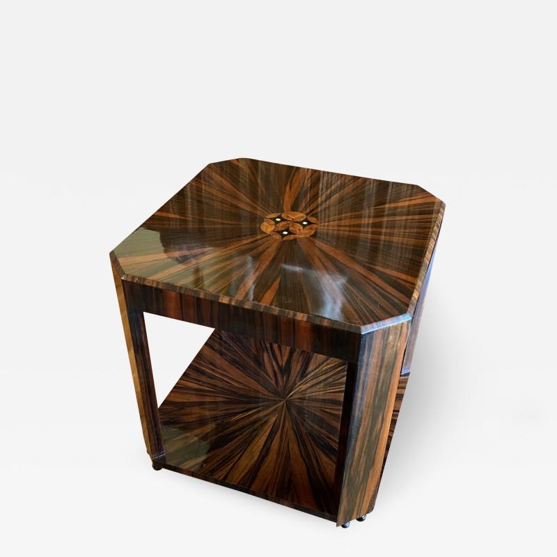 Louis Majorelle French Art Deco Macassar Ebony Inlaid Occasional Table