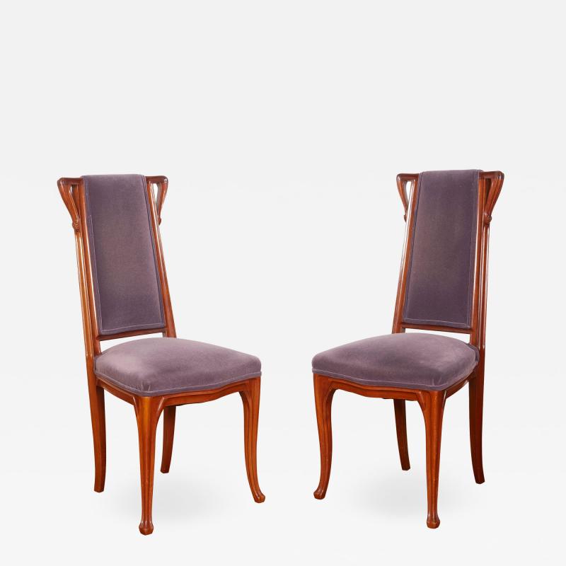 Louis Majorelle French Art Nouveau Pair of Louis Majorelle Chairs