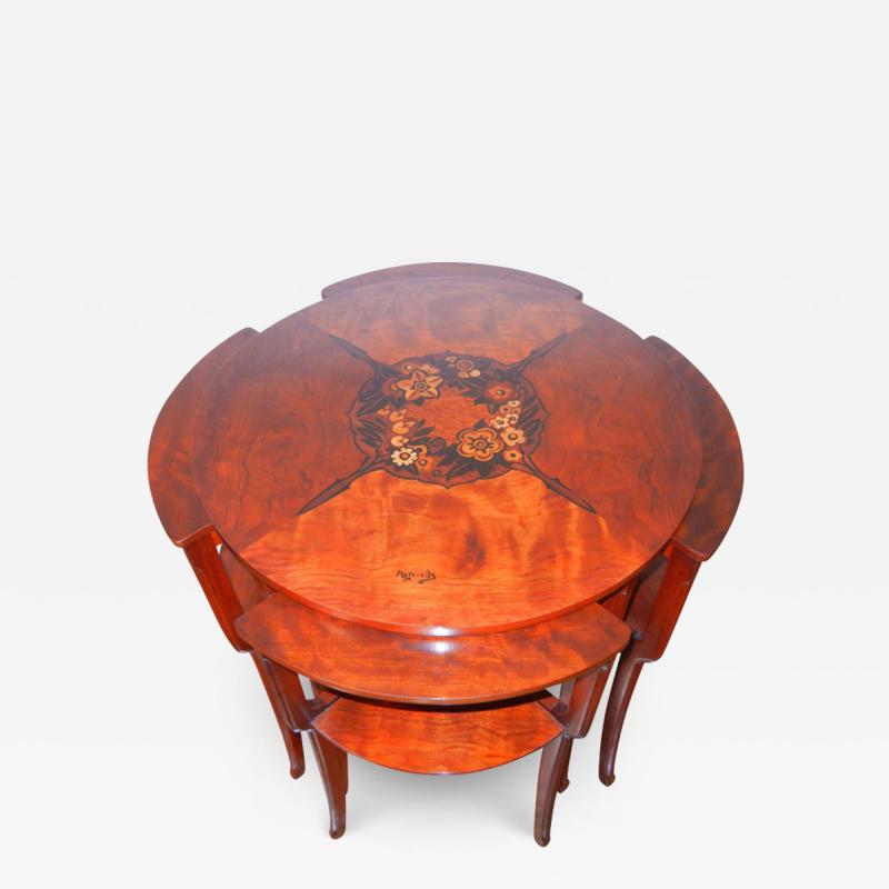 Louis Majorelle Marquetry Art Nouveau Tables