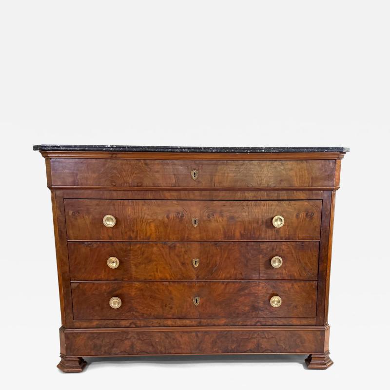 Louis Philippe Chest of Drawers with St Anne Black Marble Top circa 1850
