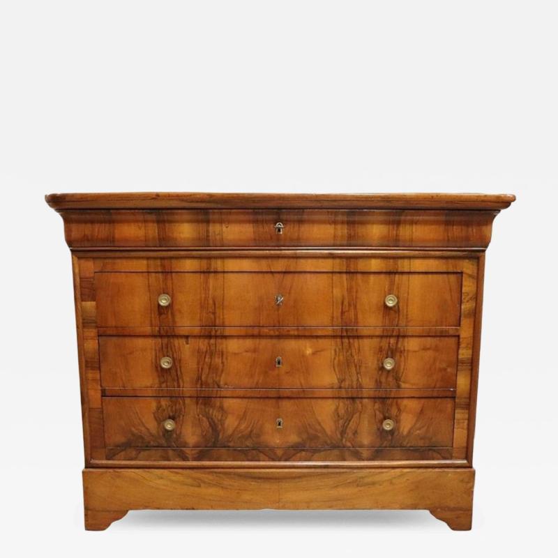 Louis Philippe Italian Antique Chest of Drawers in Walnut Restored