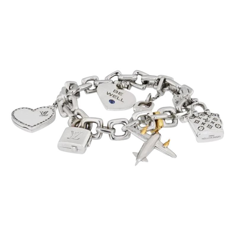 Louis Vuitton LOUIS VUITTON 18K WHITE GOLD 6 CHARM LINK BRACELET