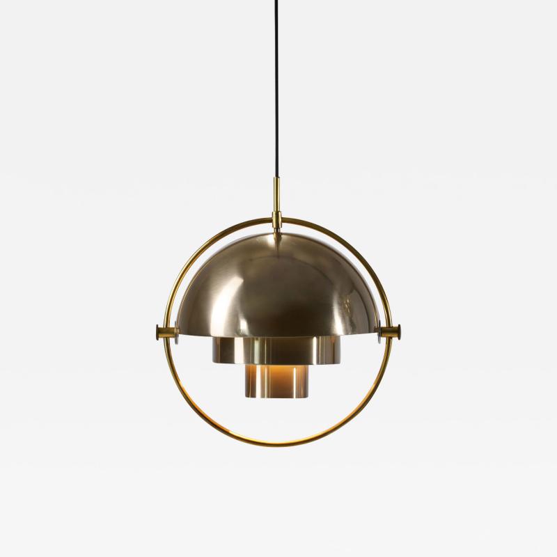 Louis Weisdorf Brass Multi Lite Pendant by Louis Weisdorf for Lyfa Denmark 1972