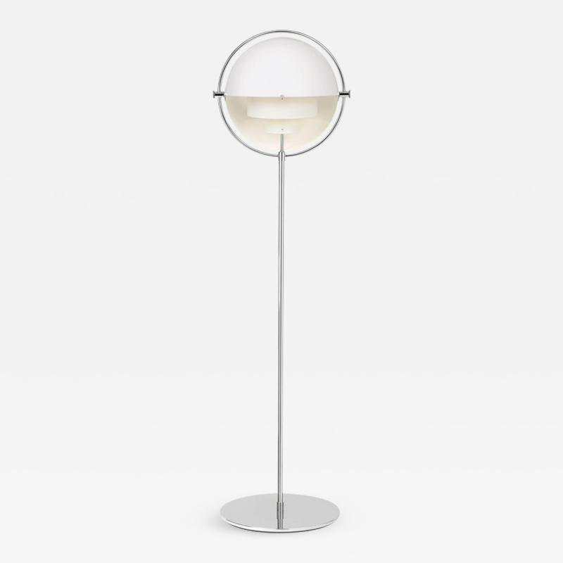 Louis Weisdorf Louis Weisdorf Multi Lite Floor Lamp in White and Chrome