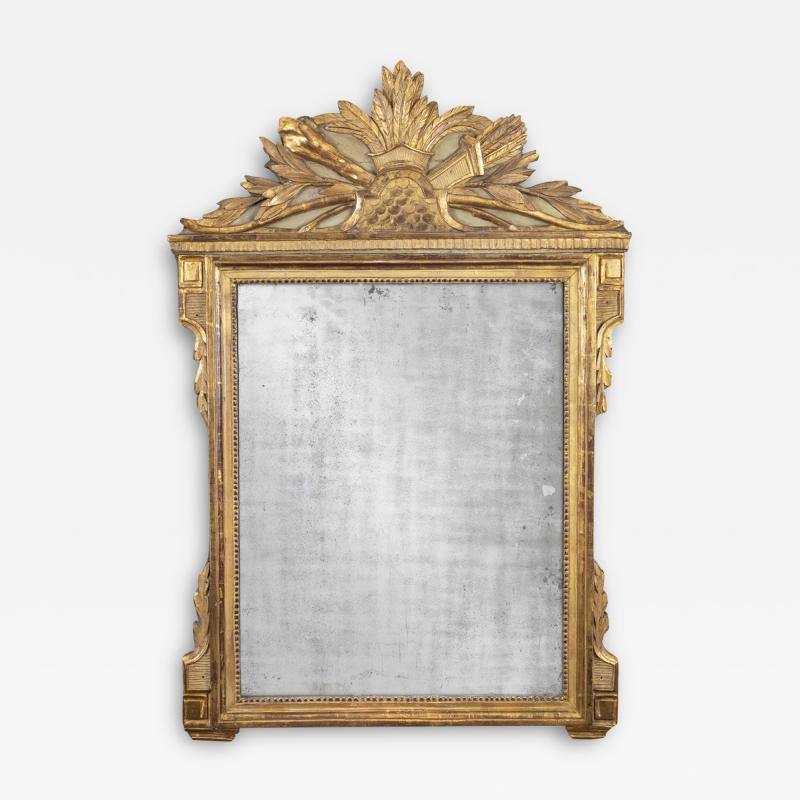 Louis XIV Period French Carved Giltwood Mirror