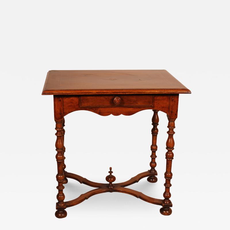 Louis XIV Table In Walnut And Inlays 18 Century