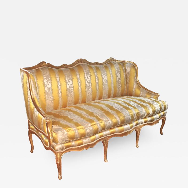 Louis XV Giltwood Canape a Oreilles