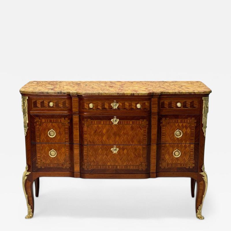 Louis XV Style Block Front French Commode Kingwood Bronze 19th Century