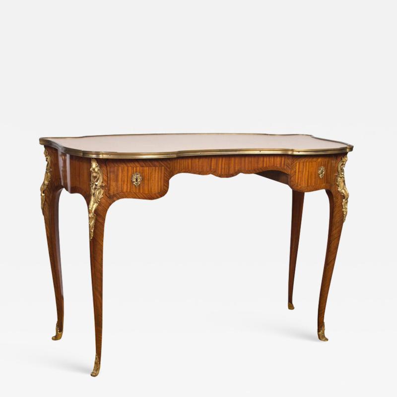 Louis XV Style Gilt Bronze Mounted Bois Satin Writing Table