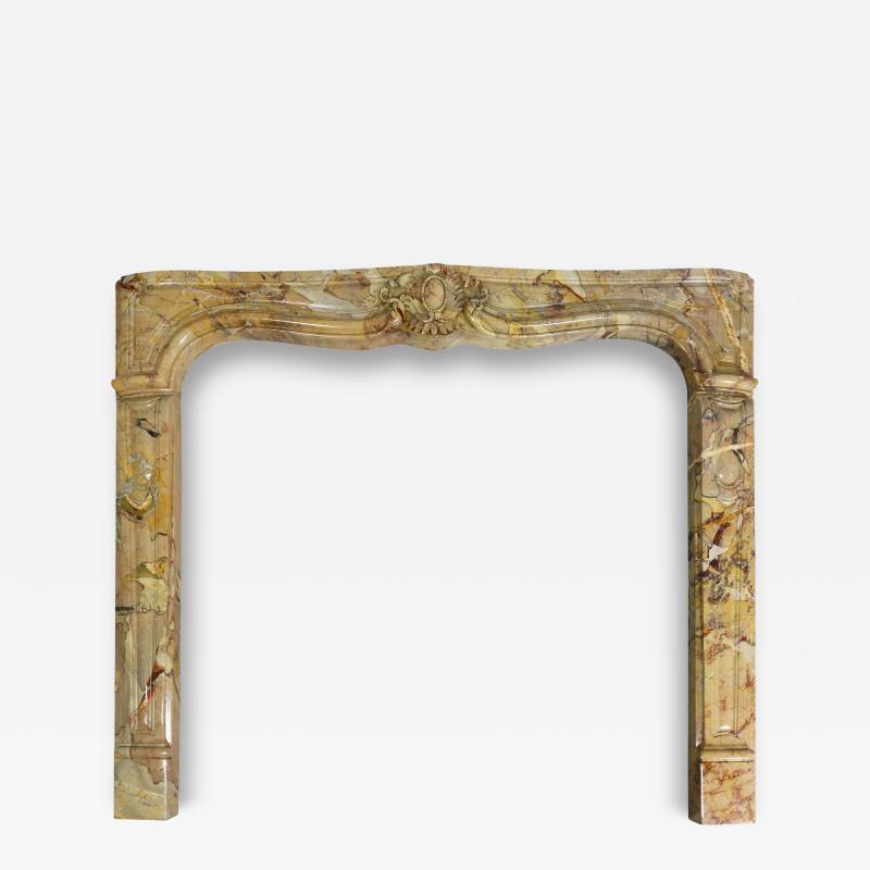 Louis XV Style Sarrancolin Framboise Marble Mantlepiece