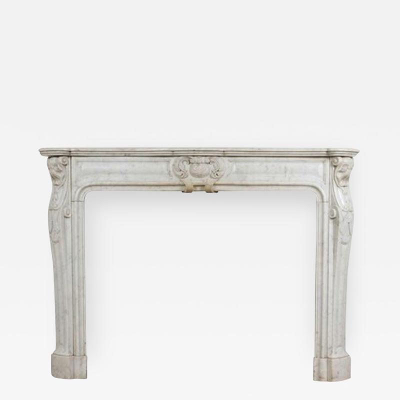 Louis XV XVI Transitional Style Marble Mantle