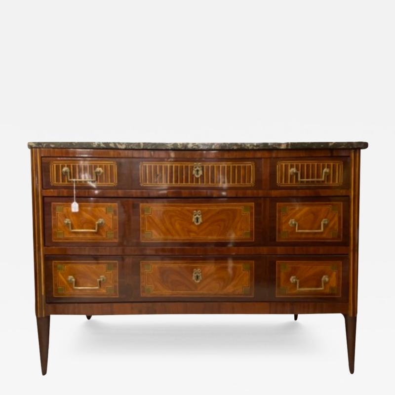 Louis XVI French Mahogany Marquetry Chest of Drawers 19th century