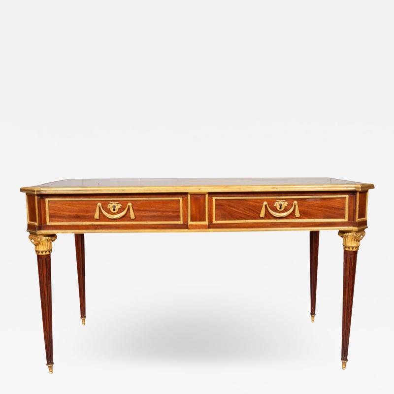 Louis XVI Mahogany And Ormolu Mounted Bureau Plat By Martin Carlin