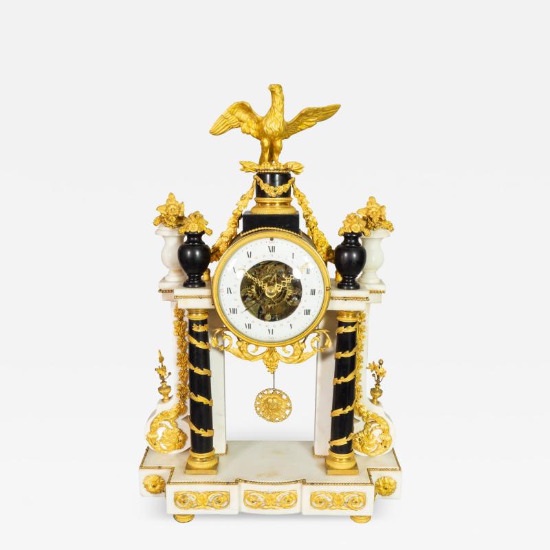 Louis XVI Marble And Ormolu Portico Clock