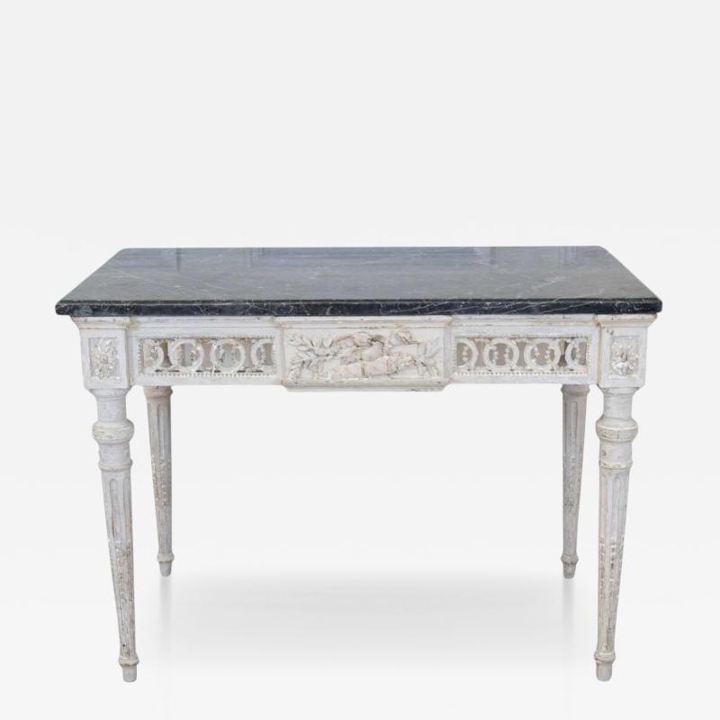 Louis XVI Painted Console with Pyrenees Marble Top Provence Late 18th Century