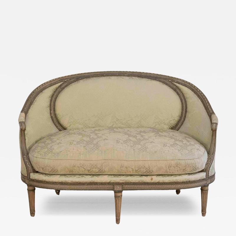 Louis XVI Style Canap Corbeille in Painted Wood 18th Century