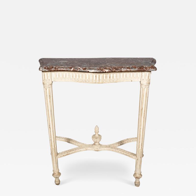 Louis XVI Style Creme Painted Console Table