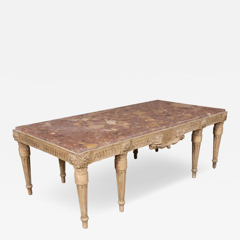 Louis XVI Style Gray Painted Coffee Table