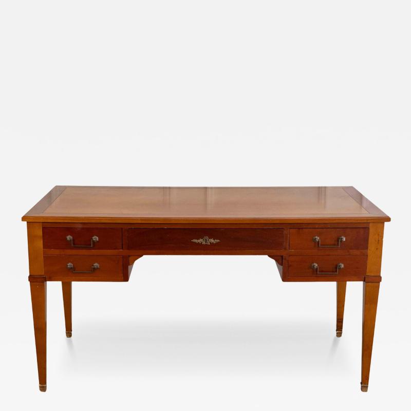 Louis XVI Style Mahogany Bureau Plat Directoire Desk Mid 20th Century