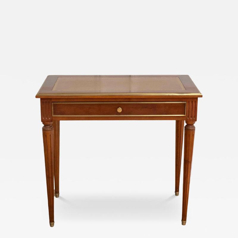 Louis XVI Style Mahogany Writing Desk with Leather Top Mid 20th Century