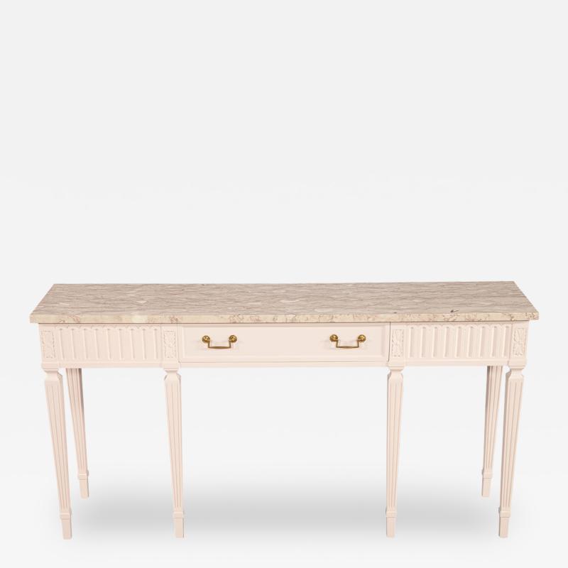Louis XVI Style Marble Top Console Table