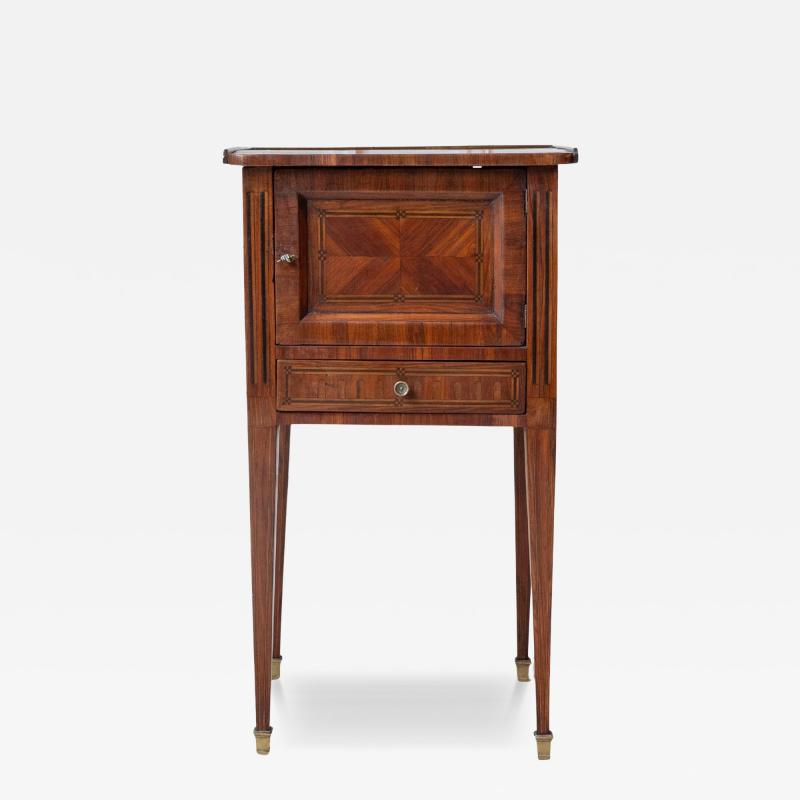 Louis XVI Style Marquetry Bedside Table French 19th Century