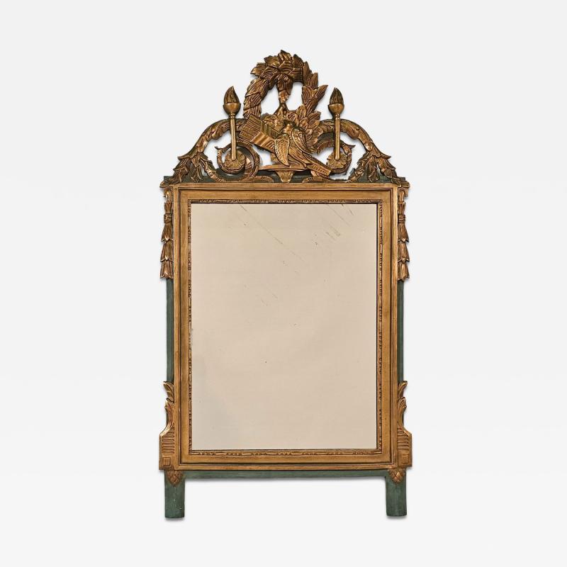 Louis XVI Style Painted Gilt Mirror France circa 1920